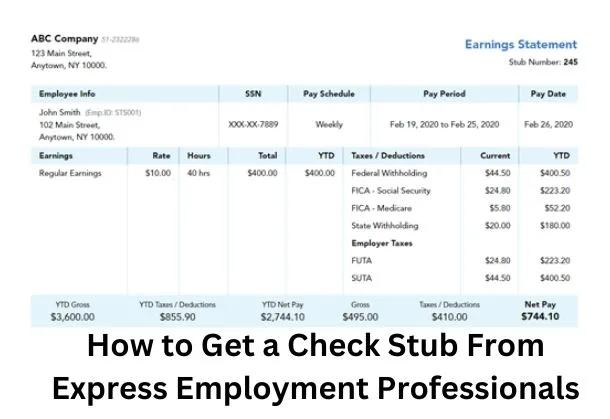How to Get a Check Stub From Express Employment Professionals