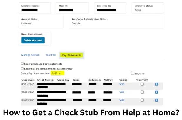How to Get a Check Stub From Help at Home?