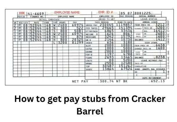 How to Get a Check Stub from Cracker Barrel