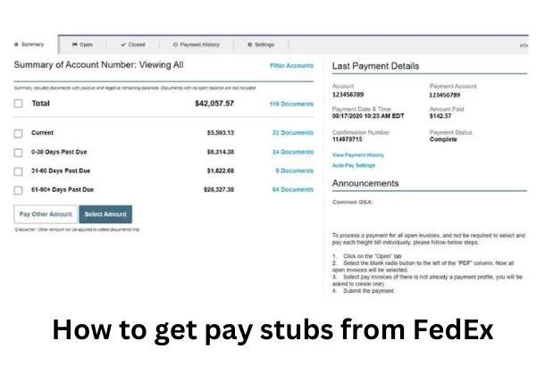 How to Get a Check Stub From FedEx