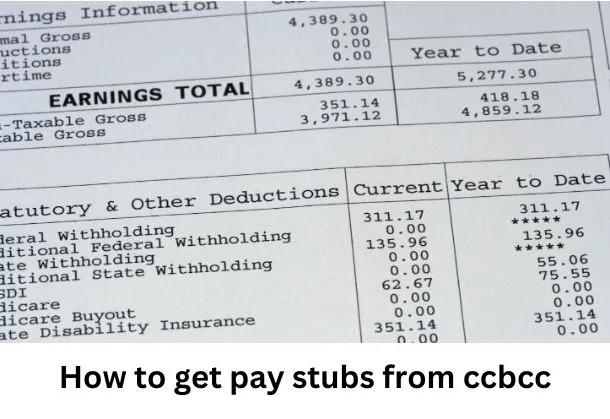 How to Get a Check Stub From CCBCC