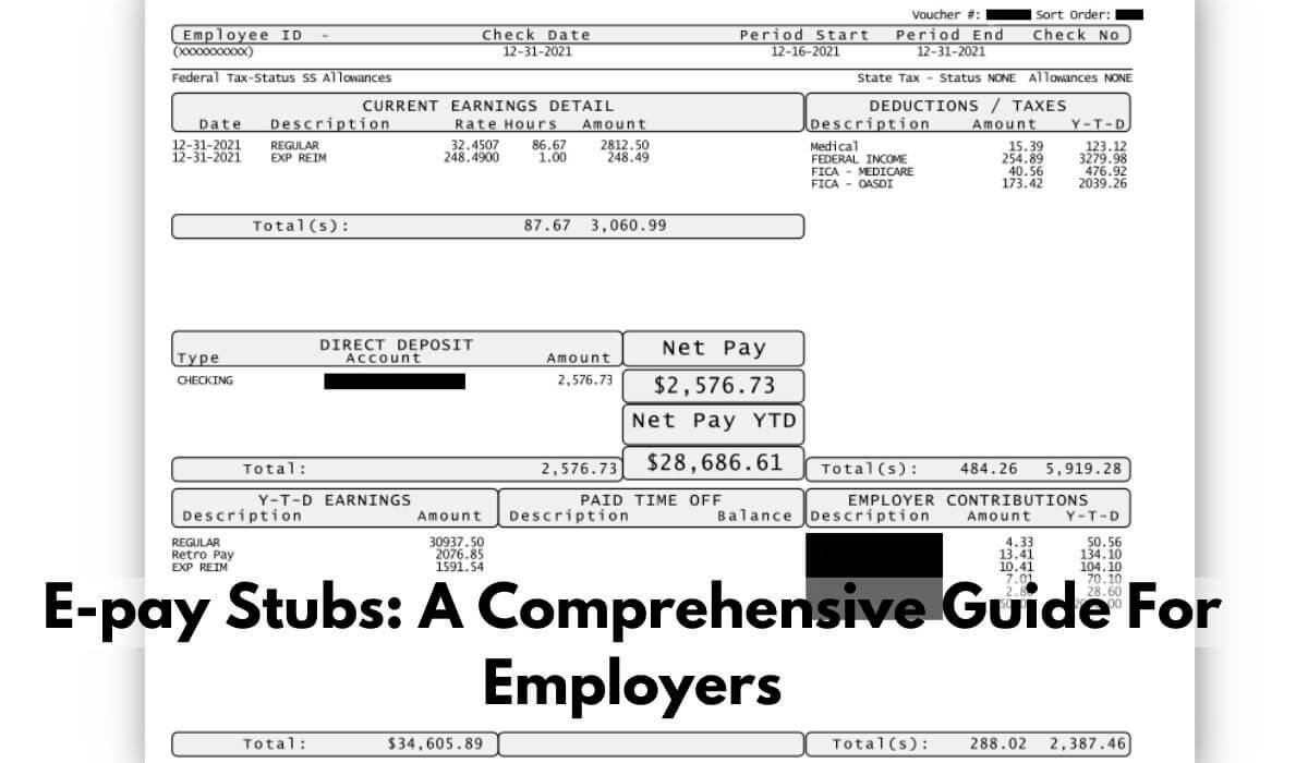 E-pay Stubs: A Comprehensive Guide For Employers