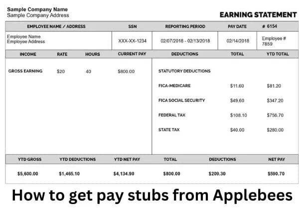 How to Get a Check Stub from Applebee's