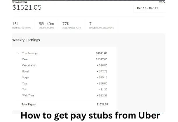 How to Get a Check Stub from Uber