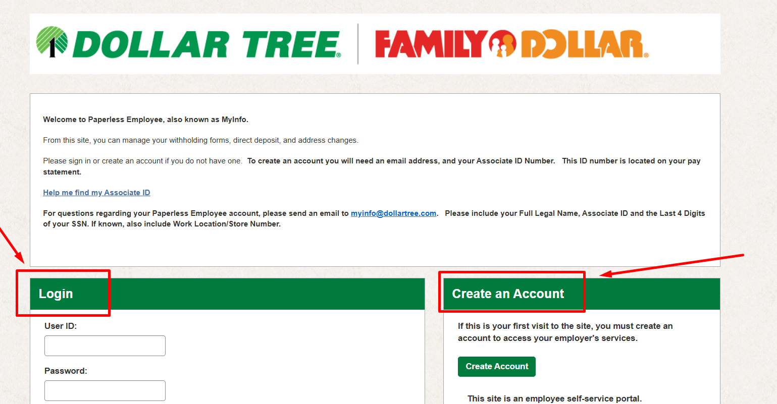 dollar tree create an account